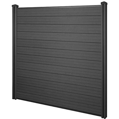 Mendler WPC-Sichtschutz Sarthe Basiselement 1,95m anthrazit Windschutz Zaun, WPC-Pfosten Mendler WPC-Sichtschutz Sarthe Basiselement 1,95m anthrazit Windschutz Zaun, WPC-Pfosten