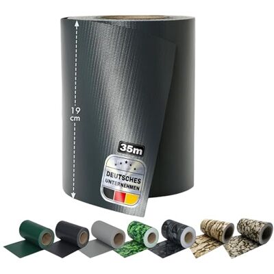 KARAT Sichtschutzstreifen PVC Sichtschutzfolie Gartenzaun oder Balkon inkl. 20 Befestigungsclips für Einzel- und Doppelstabmatten geeignet 19 cm x 35 m Anthrazit KARAT Sichtschutzstreifen PVC Sichtschutzfolie Gartenzaun oder Balkon inkl. 20 Befestigungsclips für Einzel- und Doppelstabmatten geeignet 19 cm x 35 m Anthrazit
