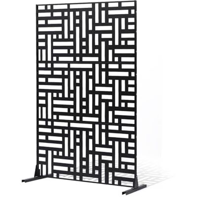 VEVOR Paravent, 120x50,8x193 cm, Sichtschutz für den Außenbereich, freistehende Trennwand mit Ständer, dekorativer Raumteiler aus Stahl für Balkon, Terrasse, Innenbereich, Whirlpool, Schwarz VEVOR Paravent, 120x50,8x193 cm, Sichtschutz für den Außenbereich, freistehende Trennwand mit Ständer, dekorativer Raumteiler aus Stahl für Balkon, Terrasse, Innenbereich, Whirlpool, Schwarz