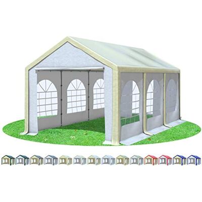 Stabilezelte Partyzelt 3x6m Modular Professional PVC 500 g/m² mit Fenster BEIGE Weiss Stabilezelte Partyzelt 3x6m Modular Professional PVC 500 g/m² mit Fenster BEIGE Weiss
