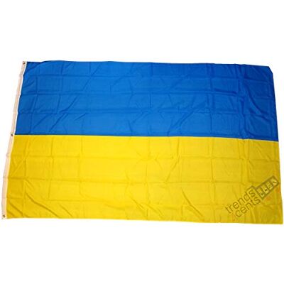 trends4cents Top Qualität Flagge Ukraine Fahne, 250 x 150 cm, EXTREM REIßFEST, Keine BILLIG-CHINAWARE, Stoffgewicht ca. 100 g/m², sehr robust, extra starke Messing-Ösen trends4cents Top Qualität Flagge Ukraine Fahne, 250 x 150 cm, EXTREM REIßFEST, Keine BILLIG-CHINAWARE, Stoffgewicht ca. 100 g/m², sehr robust, extra starke Messing-Ösen