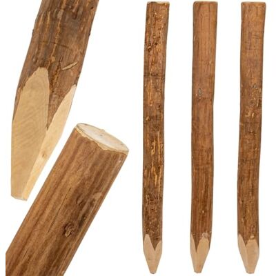 Voss 3X Haselnuss-Zaunpfahl 150cm Ø 6-10cm naturbelassen entrindet Holzpfahl Rundpfahl Voss 3X Haselnuss-Zaunpfahl 150cm Ø 6-10cm naturbelassen entrindet Holzpfahl Rundpfahl