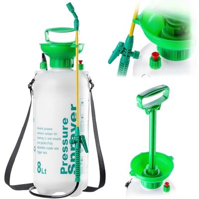 KADAX Drucksprüher 8 Liter, Drucksprühgerät mit Lanze, Gartenspritze, Pflanzensprüher für Garten & Gewächshaus, Pumpsprühflasche, Pumpsprüher, Sprühflasche KADAX Drucksprüher 8 Liter, Drucksprühgerät mit Lanze, Gartenspritze, Pflanzensprüher für Garten & Gewächshaus, Pumpsprühflasche, Pumpsprüher, Sprühflasche