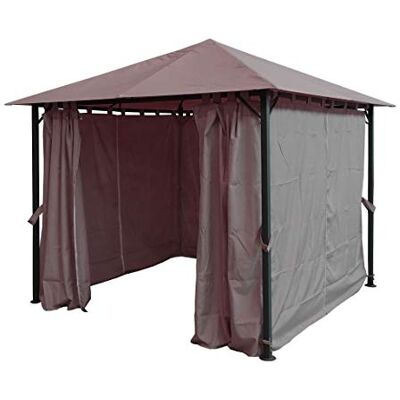 QUICK STAR Metall Garten Pavillon Nizza 3x3m Antik Partyzelt Taupe RAL 7006 mit 4 Seitenteilen QUICK STAR Metall Garten Pavillon Nizza 3x3m Antik Partyzelt Taupe RAL 7006 mit 4 Seitenteilen