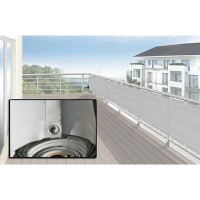 FLORACORD Balkon Sichtschutz - 500x90 cm - Grau - Wetterbeständig FLORACORD Balkon Sichtschutz - 500x90 cm - Grau - Wetterbeständig