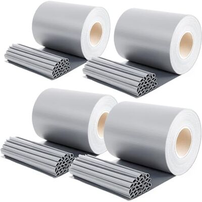Sekey 4 Stück x PVC Sichtschutzstreifen für Doppelstabmatten 35m x 19cm 26 Befestigungsclips, Doppelstabmattenzaun Sichtschutz, Anti-UV Wetterfest Stabmattenzaun Windschutz für Garten, Grau Sekey 4 Stück x PVC Sichtschutzstreifen für Doppelstabmatten 35m x 19cm 26 Befestigungsclips, Doppelstabmattenzaun Sichtschutz, Anti-UV Wetterfest Stabmattenzaun Windschutz für Garten, Grau