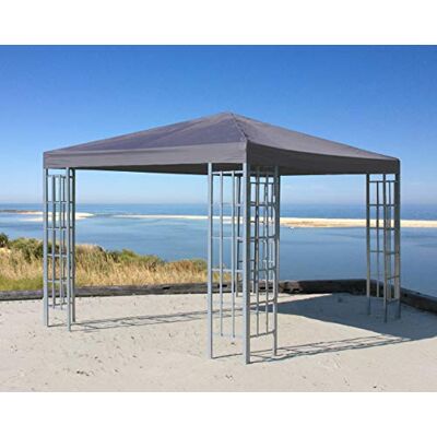 QUICK STAR Rank Pavillon 3x3m Metall Garten Partyzelt Anthrazit RAL 7012 QUICK STAR Rank Pavillon 3x3m Metall Garten Partyzelt Anthrazit RAL 7012