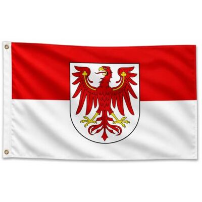 trends4cents Flagge Bundesland Brandenburg 250 x 150 cm – Premium Hissflagge mit 3 Metallösen – Wetterfest, UV-beständig & doppelt vernäht – 100% Polyester – Fahne für Fahnenmast, Garten & Events trends4cents Flagge Bundesland Brandenburg 250 x 150 cm – Premium Hissflagge mit 3 Metallösen – Wetterfest, UV-beständig & doppelt vernäht – 100% Polyester – Fahne für Fahnenmast, Garten & Events