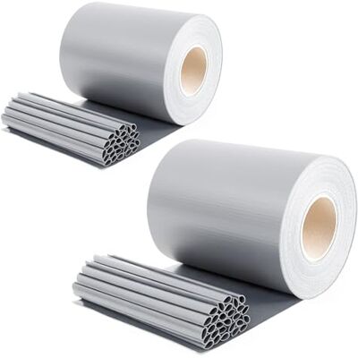 Sekey 2 Stück x PVC Sichtschutzstreifen für Doppelstabmatten 50m x 19cm 40 Befestigungsclips, Doppelstabmattenzaun Sichtschutz, Anti-UV Wetterfest Stabmattenzaun Windschutz für Garten, Grau Sekey 2 Stück x PVC Sichtschutzstreifen für Doppelstabmatten 50m x 19cm 40 Befestigungsclips, Doppelstabmattenzaun Sichtschutz, Anti-UV Wetterfest Stabmattenzaun Windschutz für Garten, Grau
