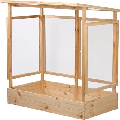 dobar ® Tomatenhaus aus Holz mit PVC-Schutzfolie kleines Gewächshaus für Tomaten, Gurken & Gemüse im Gartenbeet Pflanzenhaus mit Rankhilfe für geschützten Gemüseanbau 116 x 71 x 120 cm dobar ® Tomatenhaus aus Holz mit PVC-Schutzfolie kleines Gewächshaus für Tomaten, Gurken & Gemüse im Gartenbeet Pflanzenhaus mit Rankhilfe für geschützten Gemüseanbau 116 x 71 x 120 cm