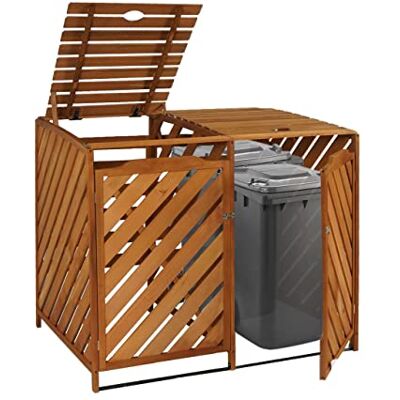 Mendler XL 2er-/4er-Mülltonnenverkleidung HWC-J44 121x133x98cm Holz braun Mülltonnenbox, erweiterbar MVG-Zertifiziert Mendler XL 2er-/4er-Mülltonnenverkleidung HWC-J44 121x133x98cm Holz braun Mülltonnenbox, erweiterbar MVG-Zertifiziert