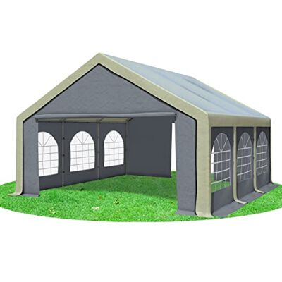 Stabilezelte Partyzelt 5x6m Modular Professional PVC 500 g/m² mit Fenster BRAUN GRAU Stabilezelte Partyzelt 5x6m Modular Professional PVC 500 g/m² mit Fenster BRAUN GRAU