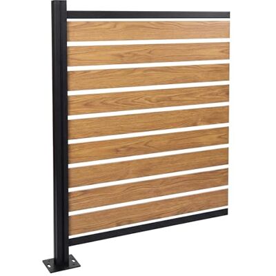Mendler Alu Mülltonnen-Zaun HWC-K57, Erweiterungselement Mülltonnenverkleidung, Holzoptik erweiterbar 130x100x6cm Hellbraun Mendler Alu Mülltonnen-Zaun HWC-K57, Erweiterungselement Mülltonnenverkleidung, Holzoptik erweiterbar 130x100x6cm Hellbraun