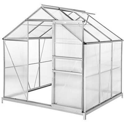 tectake 800416 Gewächshaus 190x185x195 cm, Stabile Rahmenkonstruktion aus eloxiertem Aluminium Diverse Modelle (mit Fundament Nr. 402472) tectake 800416 Gewächshaus 190x185x195 cm, Stabile Rahmenkonstruktion aus eloxiertem Aluminium Diverse Modelle (mit Fundament Nr. 402472)