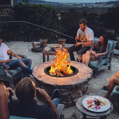 GarveeHome Feuerstelle Für Outdoor, Rauchfreie Feuerstellenring, Rund Feuerschale Garten, Kohlenstoffstahl, DIY Feuerring Für Lagerfeuer Mit Belüftungslöcher Für Die Holzverbrennung GarveeHome Feuerstelle Für Outdoor, Rauchfreie Feuerstellenring, Rund Feuerschale Garten, Kohlenstoffstahl, DIY Feuerring Für Lagerfeuer Mit Belüftungslöcher Für Die Holzverbrennung