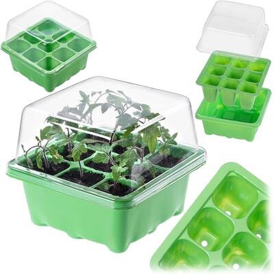 KADAX Mini Gewächshaus mit 9 Zellen – Zimmergewächshaus mit Deckel aus Kunststoff, Anzuchtschale für Kräuter, Gemüse, Blumen & mehr KADAX Mini Gewächshaus mit 9 Zellen – Zimmergewächshaus mit Deckel aus Kunststoff, Anzuchtschale für Kräuter, Gemüse, Blumen & mehr