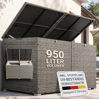 Juskys Polyrattan Auflagenbox Ikaria 950 L - Stauraum Juskys Polyrattan Auflagenbox Ikaria 950 L - Stauraum