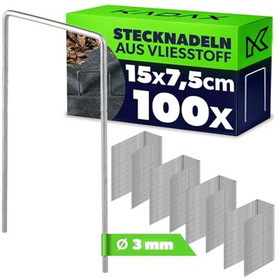 KADAX Erdanker aus Stahl, Bodenanker zur Befestigung von Unkrautvlies, Gartenvlies, Zaun, Netz, Unkrautfolie, Camping, U-förmige, stabile Erdnägel, Befestigungsanker (100, 7,5 x 15 cm) KADAX Erdanker aus Stahl, Bodenanker zur Befestigung von Unkrautvlies, Gartenvlies, Zaun, Netz, Unkrautfolie, Camping, U-förmige, stabile Erdnägel, Befestigungsanker (100, 7,5 x 15 cm)