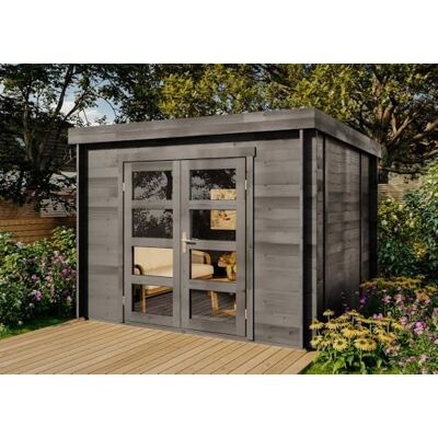 Alpholz Gartenhaus Set Paloma Sol Imprägn. 298x298cm mit Boden & Dacheind. aus Holz (Nordische Fichte), Blockbohlenbauweise, Flachdach Alpholz Gartenhaus Set Paloma Sol Imprägn. 298x298cm mit Boden & Dacheind. aus Holz (Nordische Fichte), Blockbohlenbauweise, Flachdach