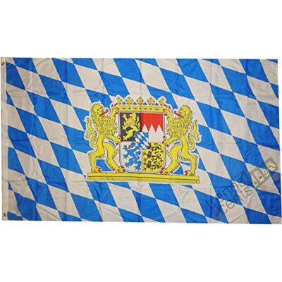 trends4cents Top Qualität Flagge BAYERN MIT LÖWENWAPPEN Bavaria Löwe Fahne, 250 x 150 cm, EXTREM REIßFEST, Keine BILLIG-CHINAWARE, Stoffgewicht ca. 100 g/m², sehr robust, extra starke Messing-Ösen trends4cents Top Qualität Flagge BAYERN MIT LÖWENWAPPEN Bavaria Löwe Fahne, 250 x 150 cm, EXTREM REIßFEST, Keine BILLIG-CHINAWARE, Stoffgewicht ca. 100 g/m², sehr robust, extra starke Messing-Ösen