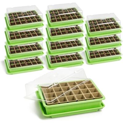 com-four ® 12x Zimmergewächshaus zum Anzüchten von Pflanzen Anzuchtset für 288 Pflanzen Pflanzkasten für die Wohnung 27 x 19 x 11 cm com-four ® 12x Zimmergewächshaus zum Anzüchten von Pflanzen Anzuchtset für 288 Pflanzen Pflanzkasten für die Wohnung 27 x 19 x 11 cm