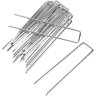 Milaloko 50 Pack 15cm U-förmiger Garten Sicherung Peg Galvanisierte Stahl Boden Hefte für Unkraut Stoff, Netz, Kunstgras, Zelt, Membran, Silber Milaloko 50 Pack 15cm U-förmiger Garten Sicherung Peg Galvanisierte Stahl Boden Hefte für Unkraut Stoff, Netz, Kunstgras, Zelt, Membran, Silber