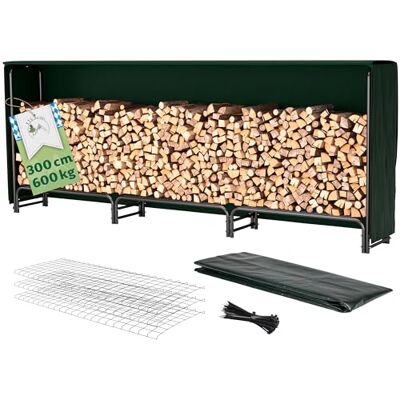 TTL GARDEN 300x36x116cm Kaminholzregal L schwarz mit Abdeckung bis 600kg Für aussen & innen, Holz wetterfeste Schutzplane Metall Stahl Rohrrahmen rostfrei Holzunterstand Holzregal für Kaminholz TTL GARDEN 300x36x116cm Kaminholzregal L schwarz mit Abdeckung bis 600kg Für aussen & innen, Holz wetterfeste Schutzplane Metall Stahl Rohrrahmen rostfrei Holzunterstand Holzregal für Kaminholz