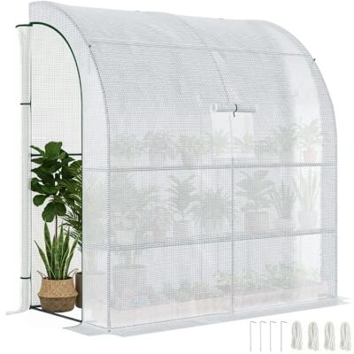 Outsunny Foliengewächshaus Tomatengewächshaus Weiß 200 x 100 x 215 cm Mesh Fenster, Treibhaus mit Aufrollbaren Türen, Anzuchthaus mit UV Schutz Outsunny Foliengewächshaus Tomatengewächshaus Weiß 200 x 100 x 215 cm Mesh Fenster, Treibhaus mit Aufrollbaren Türen, Anzuchthaus mit UV Schutz