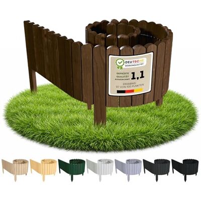 Floranica Beeteinfassung Holz 40 cm hoch x 200 cm Rasenkante, Braun Hoher Gartenzaun & Beetschutz aus Kiefernholz als Palisade für Rabatten & Beete, witterungsfest, als Raseneinfassung Floranica Beeteinfassung Holz 40 cm hoch x 200 cm Rasenkante, Braun Hoher Gartenzaun & Beetschutz aus Kiefernholz als Palisade für Rabatten & Beete, witterungsfest, als Raseneinfassung