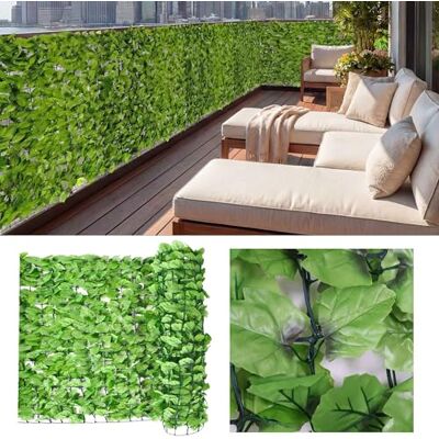 Mendler Balkonsichtschutz N77AM 300x150cm Blatt hell Sichtschutz, Windschutz, Verkleidung für Balkon Terrasse Zaun Mendler Balkonsichtschutz N77AM 300x150cm Blatt hell Sichtschutz, Windschutz, Verkleidung für Balkon Terrasse Zaun