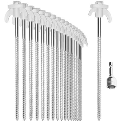com-four ® 20x Zelt-Heringe aus Stahl, Schraubheringe mit Adapter robuste Erdnägel mit Gewinde für Camping und Outdoor Zeltpflöcke ideal für harten Boden com-four ® 20x Zelt-Heringe aus Stahl, Schraubheringe mit Adapter robuste Erdnägel mit Gewinde für Camping und Outdoor Zeltpflöcke ideal für harten Boden