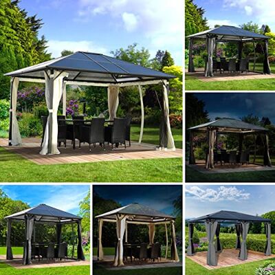 BRAST ® Alu Pavillon Summerdream viele Modelle & Farben Größen 3x3m 3x4m Moskitonetz TÜV geprüft wasserdicht UV-Schutz festes Dach 3x4m Beige BRAST ® Alu Pavillon Summerdream viele Modelle & Farben Größen 3x3m 3x4m Moskitonetz TÜV geprüft wasserdicht UV-Schutz festes Dach 3x4m Beige