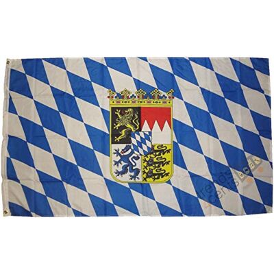 trends4cents Top Qualität Flagge Bayern Wappen Fahne, 250 x 150 cm, EXTREM REIßFEST, Keine BILLIG-CHINAWARE, Stoffgewicht ca. 100 g/m², sehr robust, extra starke Messing-Ösen mehrfach umlaufend genäht trends4cents Top Qualität Flagge Bayern Wappen Fahne, 250 x 150 cm, EXTREM REIßFEST, Keine BILLIG-CHINAWARE, Stoffgewicht ca. 100 g/m², sehr robust, extra starke Messing-Ösen mehrfach umlaufend genäht
