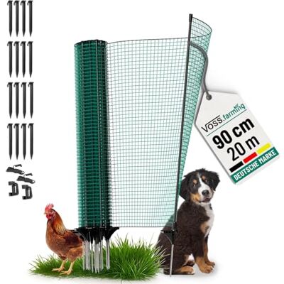 Voss Begrenzungszaun Classic ohne Strom, 20m, 90cm, 12 Pfähle, 1 Spitze, grün, Kleintiernetz, mobiler Zaun, Gartenzaun, für Garten, Haus, Hof Voss Begrenzungszaun Classic ohne Strom, 20m, 90cm, 12 Pfähle, 1 Spitze, grün, Kleintiernetz, mobiler Zaun, Gartenzaun, für Garten, Haus, Hof