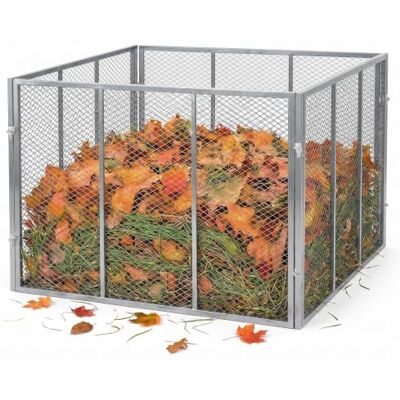 HomeLuxWorld Garten Komposter Metall, verzinkt, 750L, 100x100x75cm, Silber Gartenkomposter zur Erstellung von Kompost mit Gartenabfällen, wetterfester Metallkomposter, Schneller Aufbau mit Stecksystem HomeLuxWorld Garten Komposter Metall, verzinkt, 750L, 100x100x75cm, Silber Gartenkomposter zur Erstellung von Kompost mit Gartenabfällen, wetterfester Metallkomposter, Schneller Aufbau mit Stecksystem