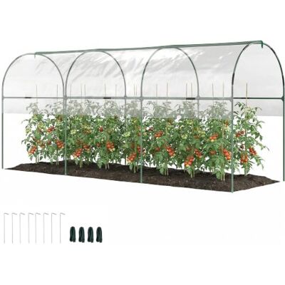Outsunny Gewächshaus Winterfest mit Bogendach 400 x 120 x 170cm Transparent Foliengewächshaus, Erdanker, Robuster Stalrahmen, Offenes Treibhaus zum Stecken, Tomatenhaus für Tomaten,Gemüse,Pflanzen Outsunny Gewächshaus Winterfest mit Bogendach 400 x 120 x 170cm Transparent Foliengewächshaus, Erdanker, Robuster Stalrahmen, Offenes Treibhaus zum Stecken, Tomatenhaus für Tomaten,Gemüse,Pflanzen