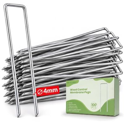 Velway 100 Erdanker Anti-Rost Verzinkte Erdnägel Heringe 200x39mm Ø 4mm Extra Dick Stabile U-förmig Bodenanker für Unkrautvlies, Gartenvlies, Unkrautfolie, Kunstrasen, Netzen, Bodenplanen, Camping Velway 100 Erdanker Anti-Rost Verzinkte Erdnägel Heringe 200x39mm Ø 4mm Extra Dick Stabile U-förmig Bodenanker für Unkrautvlies, Gartenvlies, Unkrautfolie, Kunstrasen, Netzen, Bodenplanen, Camping