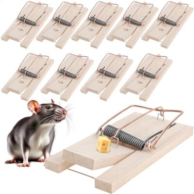 com-four ® 10x Rattenfalle aus Holz, Schlagfalle für effektive wiederverwendbare Schnappfalle mit hoher Schlagkraft com-four ® 10x Rattenfalle aus Holz, Schlagfalle für effektive wiederverwendbare Schnappfalle mit hoher Schlagkraft
