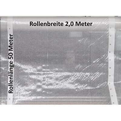 EXCOLO Gitterfolie 50m x 2m 100m² PE Plane transparent weiß UV-stabil Abdeckplane wasserdicht reißfest Wetterschutz Windschutz Sichtschutz Gewächshausfolie Abdeckung Gartenmöbel Brennholz Dach EXCOLO Gitterfolie 50m x 2m 100m² PE Plane transparent weiß UV-stabil Abdeckplane wasserdicht reißfest Wetterschutz Windschutz Sichtschutz Gewächshausfolie Abdeckung Gartenmöbel Brennholz Dach
