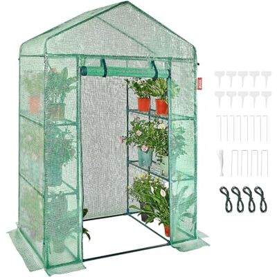 VEVOR Gewächshaus 4,6x2,4x6,7 ft mit Regalen - Gewächshaus VEVOR Gewächshaus 4,6x2,4x6,7 ft mit Regalen - Gewächshaus