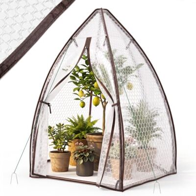 Sekey Gewächshaus Winterfest, 140 g/m² Luftpolsterfolie, Winterschutz 160×160×180 cm, Foliengewächshaus zur Überwinterung von Kübelpflanzen, 2×2 cm Luftpolster, Schrägdach – für Garten & Terrasse Sekey Gewächshaus Winterfest, 140 g/m² Luftpolsterfolie, Winterschutz 160×160×180 cm, Foliengewächshaus zur Überwinterung von Kübelpflanzen, 2×2 cm Luftpolster, Schrägdach – für Garten & Terrasse