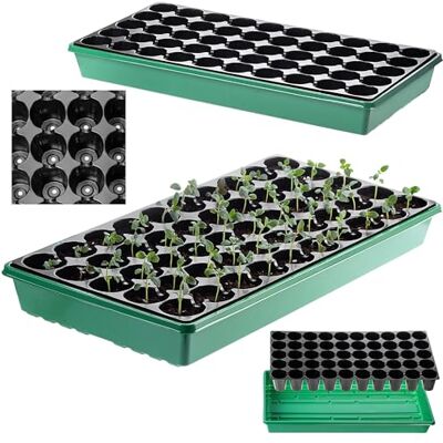 KADAX Mini Gewächshaus mit 50 Zellen – Anzuchtschale aus Kunststoff ohne Deckel, ideal zur Pflanzenanzucht von Kräutern, Gemüse & Blumen KADAX Mini Gewächshaus mit 50 Zellen – Anzuchtschale aus Kunststoff ohne Deckel, ideal zur Pflanzenanzucht von Kräutern, Gemüse & Blumen