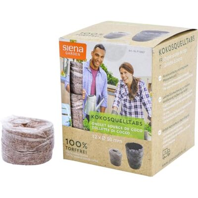 Siena Garden 12 Kokosquelltöpfe mit Netz Ø 50 mm im Verkaufskarton Siena Garden 12 Kokosquelltöpfe mit Netz Ø 50 mm im Verkaufskarton