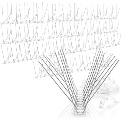 com-four ® 3 Meter Taubenabwehr Spikes 4-reihig, Edelstahl 304 rostfrei und Langlebig 12 x 25 cm mit Clips für Regenrinnen Vogelabwehr Vogelschreck Taubenschutz com-four ® 3 Meter Taubenabwehr Spikes 4-reihig, Edelstahl 304 rostfrei und Langlebig 12 x 25 cm mit Clips für Regenrinnen Vogelabwehr Vogelschreck Taubenschutz