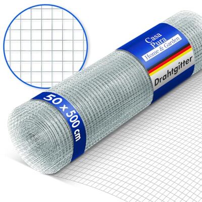 casa pura Volierendraht Drahtgitter feinmaschig 50cm hoch x 5m lang für Hochbeet 4-Eck Drahtgeflecht, Nagergitter, Vogeldraht, Volierengitter, Gitterdraht, Drahtzaun verzinkt Maschen-Weite 13x13mm casa pura Volierendraht Drahtgitter feinmaschig 50cm hoch x 5m lang für Hochbeet 4-Eck Drahtgeflecht, Nagergitter, Vogeldraht, Volierengitter, Gitterdraht, Drahtzaun verzinkt Maschen-Weite 13x13mm
