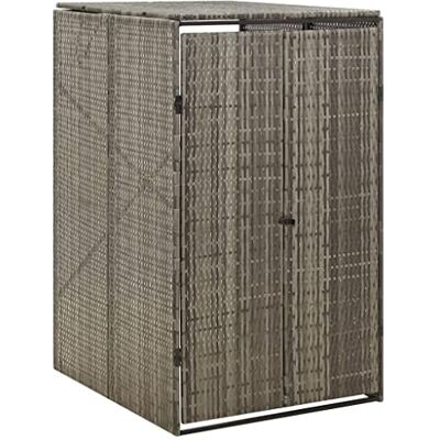 vidaXL Mülltonnenbox Müllbox Mülltonnenverkleidung Mülltonnenhaus Gartenbox Müllcontainer für 1 Tonne Grau 70x80x117cm Poly Rattan vidaXL Mülltonnenbox Müllbox Mülltonnenverkleidung Mülltonnenhaus Gartenbox Müllcontainer für 1 Tonne Grau 70x80x117cm Poly Rattan