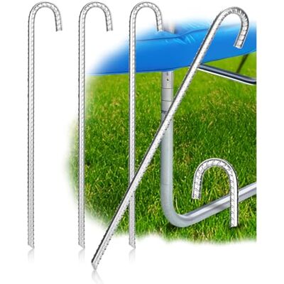 com-four ® 4X XL Bodenanker aus massivem Stahl, J-Form 42 cm, Ø 1 cm verzinkte Erdanker für Zelt Pavillon Hüpfburg Trampolin auch als Bewehrungsstab für den Boden stabil & rostfrei com-four ® 4X XL Bodenanker aus massivem Stahl, J-Form 42 cm, Ø 1 cm verzinkte Erdanker für Zelt Pavillon Hüpfburg Trampolin auch als Bewehrungsstab für den Boden stabil & rostfrei