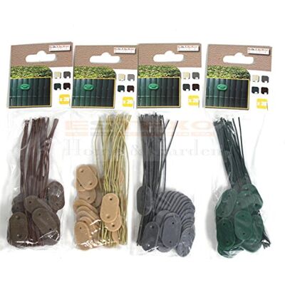 ESTEXO Befestigungsclips, Befestigungs Set, Draht für PVC Sichtschutzmatten, Sichtschutz (25, Bambus) ESTEXO Befestigungsclips, Befestigungs Set, Draht für PVC Sichtschutzmatten, Sichtschutz (25, Bambus)