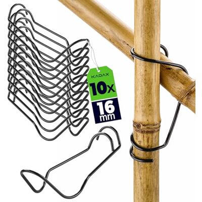 KADAX 10er Set Pflanzstab Verbinder Ø 16 mm, Klammern aus Stahl für Pflanzstäbe, Bambusklammern zur stabilen Fixierung von Pflanzenstäbe und Rankhilfen im Gewächshaus KADAX 10er Set Pflanzstab Verbinder Ø 16 mm, Klammern aus Stahl für Pflanzstäbe, Bambusklammern zur stabilen Fixierung von Pflanzenstäbe und Rankhilfen im Gewächshaus