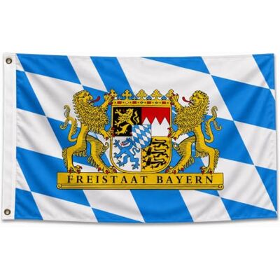 trends4cents Flagge Bundesland Bayern Löwe mit Spruch 250 x 150 cm – Premium Hissflagge mit 3 Metallösen – Wetterfest, UV-beständig & doppelt vernäht – 100% Polyester – Fahne für Fahnenmast, Garten & Events trends4cents Flagge Bundesland Bayern Löwe mit Spruch 250 x 150 cm – Premium Hissflagge mit 3 Metallösen – Wetterfest, UV-beständig & doppelt vernäht – 100% Polyester – Fahne für Fahnenmast, Garten & Events